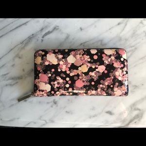 Kate Spade Pink Sparkle Pattern Continental Wallet